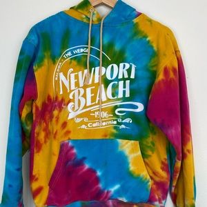 Newport Beach California Tie-Dye Hoodie Sweater XS